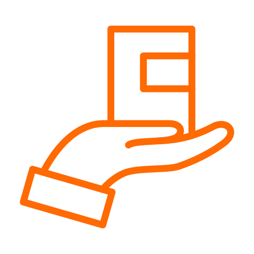 Orange Hand with Product